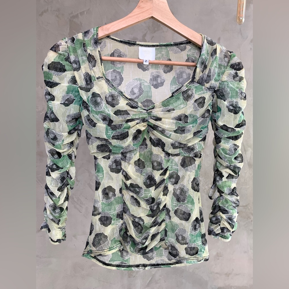 Anna Sui Mesh Long Sleeve Top